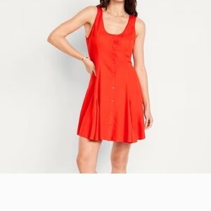 Old Navy Red Fit N Flare Mini Summer Dress Large NWT